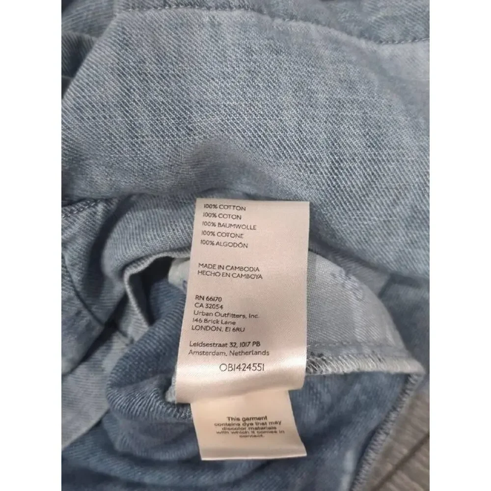 Anthropologie Pilcro Sleeveless Smocked Preppy Y2K Romper Washed Blue XS A004896 - Picture 11 of 11
